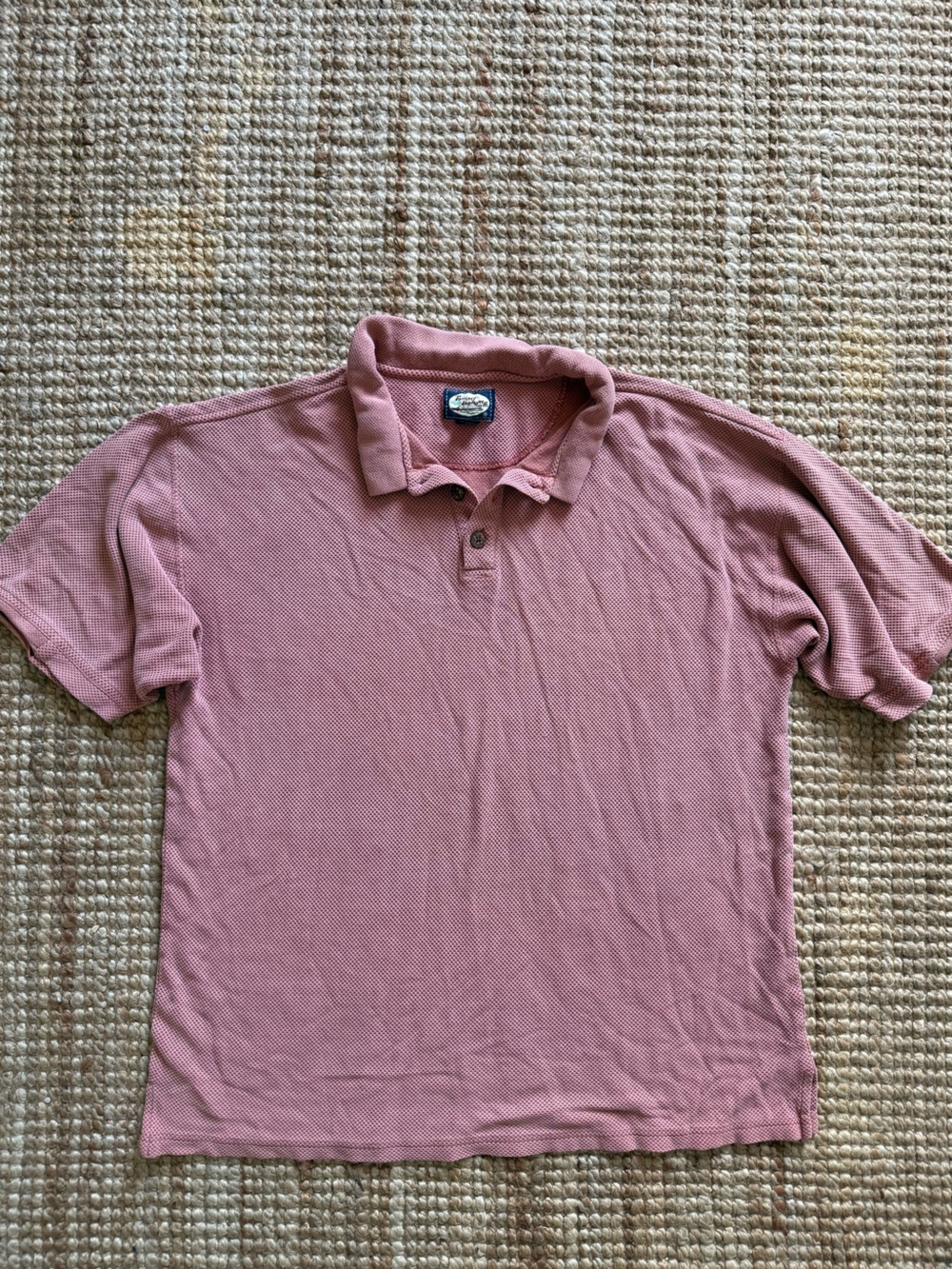 Tommy Bahama 75% Silk Cotton Long Sleeve Polo Shirt Men’s L Dusty Rose
